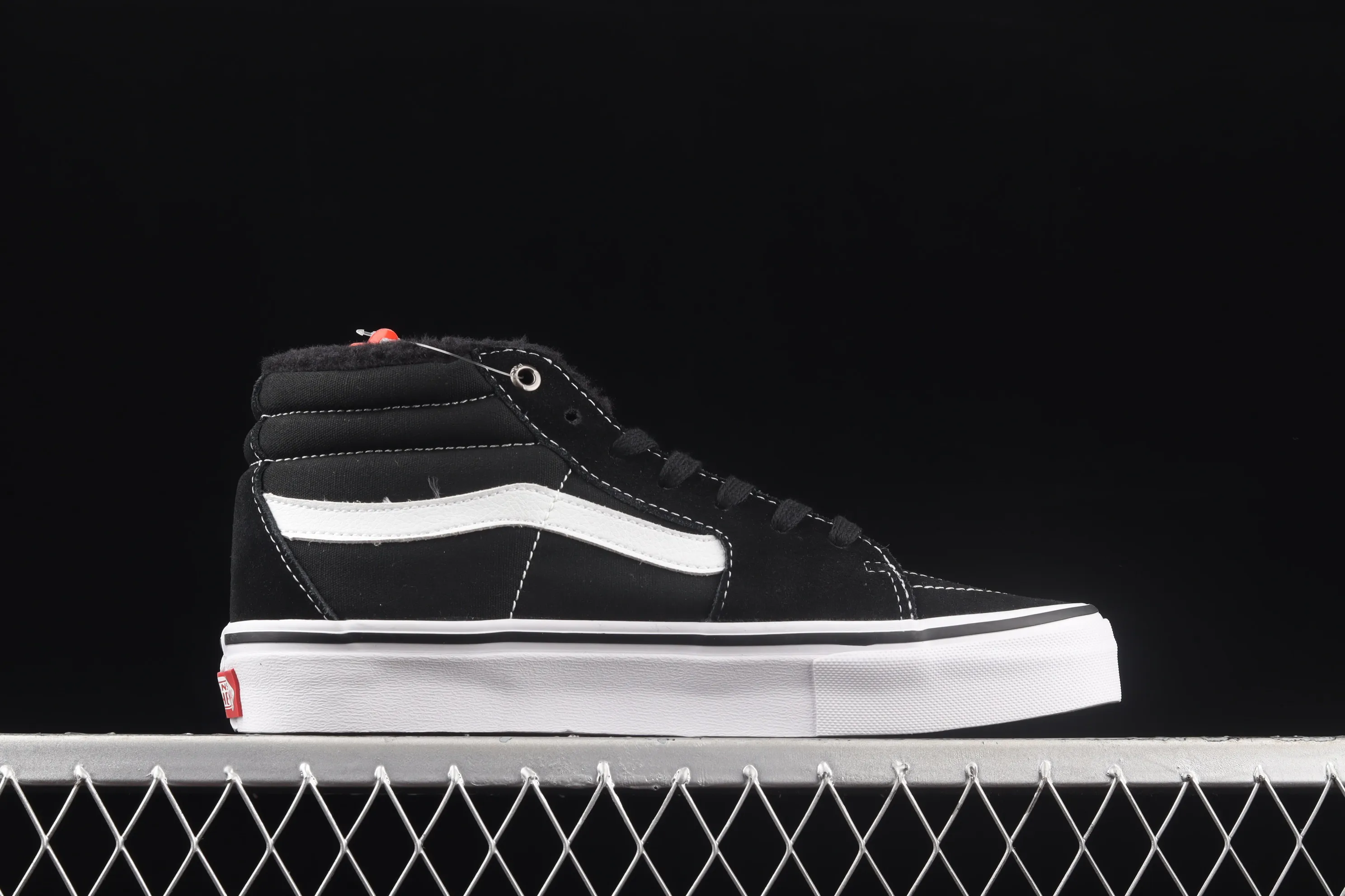 All Categories Vans Vans Series Vans Mid Vans China Velvet Vans Sk8-Mid Pro Vans Black Velvet White Striped Mid-top Casual Sneakers VN0A347UY28